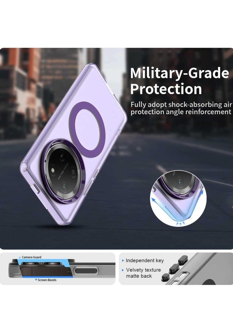 Compatible with Honor X9c 5G Case Cover,Supports Wireless Charging,Shockproof Magnetic Phone Case for Honor Magic 7 Lite 5G Purple - Image 4