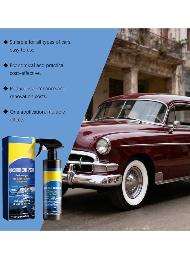 الشهر بخاخ عامل تلميع طلاء السيارات، بخاخ تلميع الطلاء السيراميكي، منظف زجاج مستحلب فيلم الزيت، عامل طلاء سريع المفعول، بخاخ شمع تلميع السيارات سريع الطلاء بدون ماء، طلاء نانو للسيارات، 120 مل - Image 2