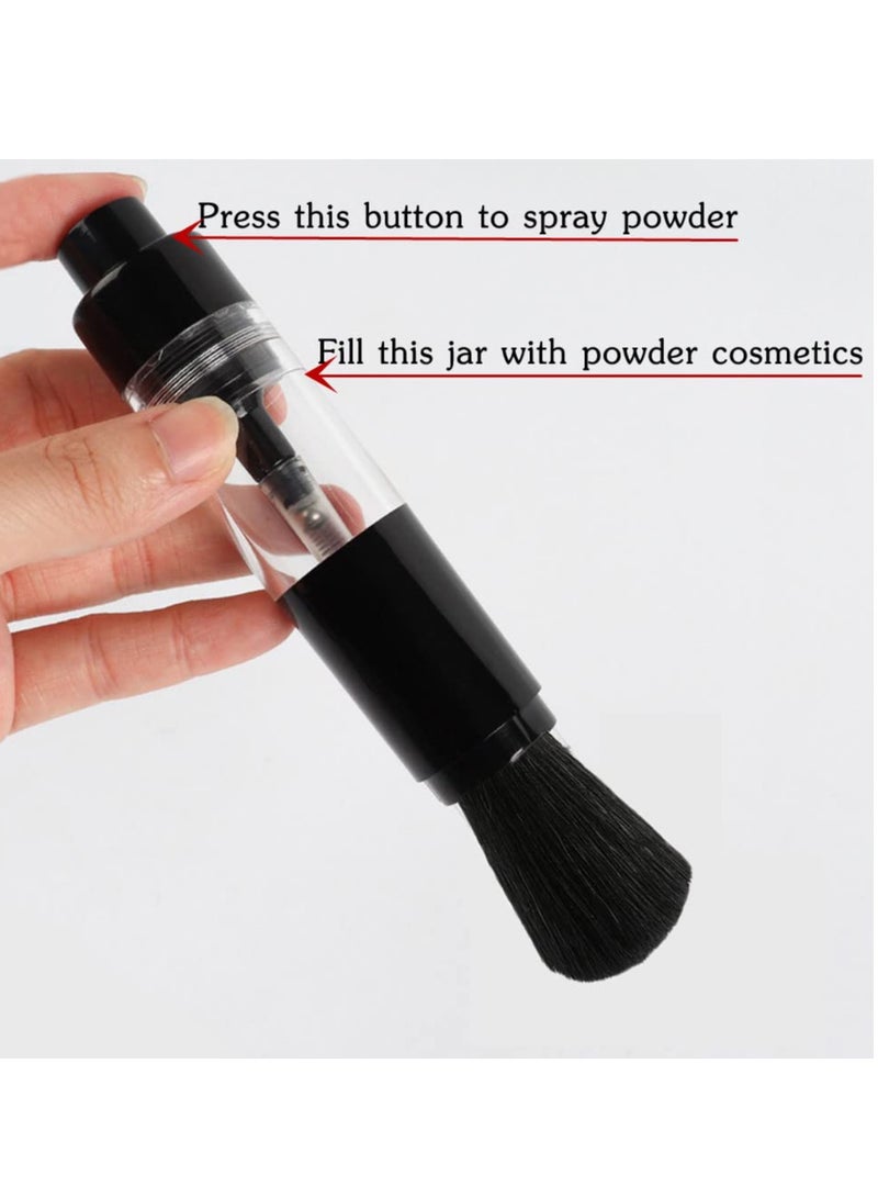 Excefore Refillable Powder Brush, Portable Blush Brush, Refillable Loose Powder Bottle Jars, Suitable for Tint Blush Makeup,Highlight, Contour (Black) - Image 2