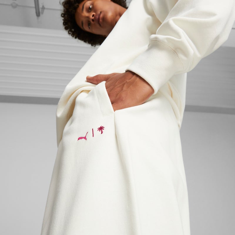 PUMA PALM TREE CREW Mens White Sweatpants - Image 4