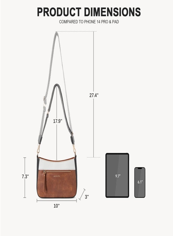 BOSTANTEN Crossbody Purses for Women Vegan Leather Shoulder Handbags Hobo Bag with Detachable Strap for Daily Travel & Work - Image 3