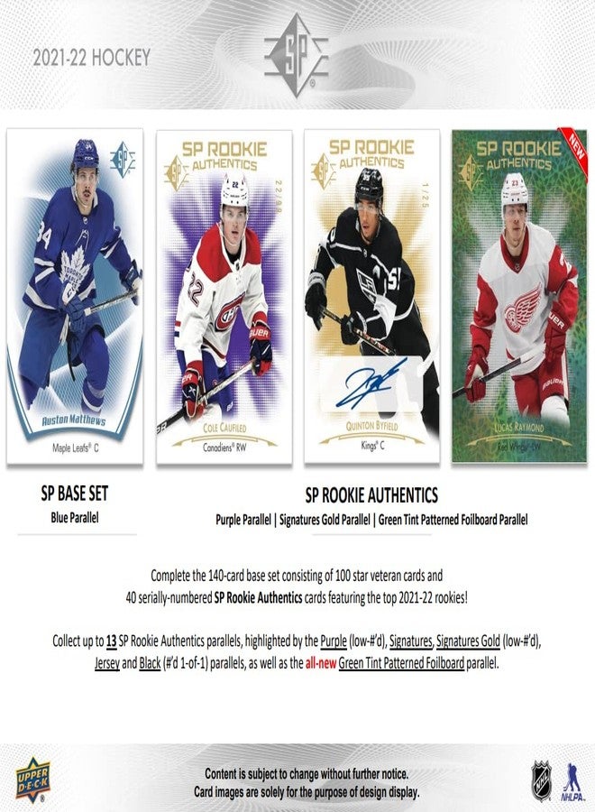 Upper Deck 2021-22 SP Hockey Card Blaster Box (8 Packs of Hockey Cards) - Image 5