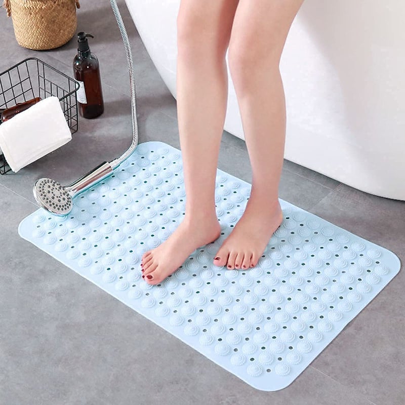 RIVOM Bathroom Mat Anti Slip Bathroom Floor Mat Bathroom Floor Big Size with Suction Cup Bathroom Floor Mat Mold Resistant Silicone Rubber Bath Mat for Bathtub and Shower 100 x 40 cm - Image 3