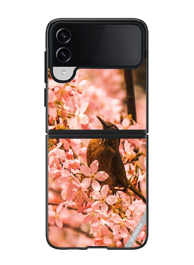 VR CREATIVE Protective Case Cover For Samsung Galaxy Z Flip4 Beauty Bird Design Multicolour - Image 1