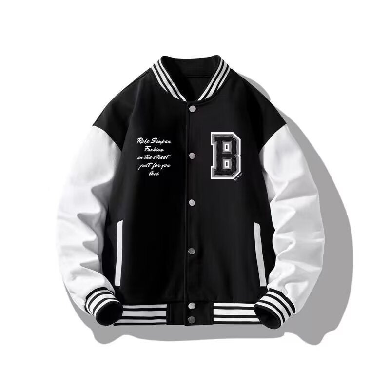 2024 Mens Fall Baseball Jacket Casual Loose Fit T324 black 