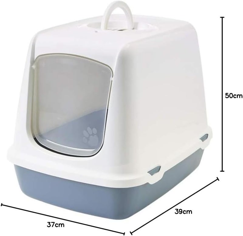Savic Oscar Covered Cat Litter Box - Blue - Image 4