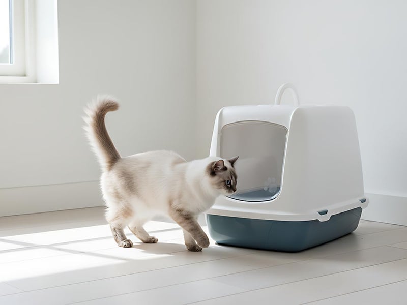 Savic Oscar Covered Cat Litter Box - Blue - Image 3