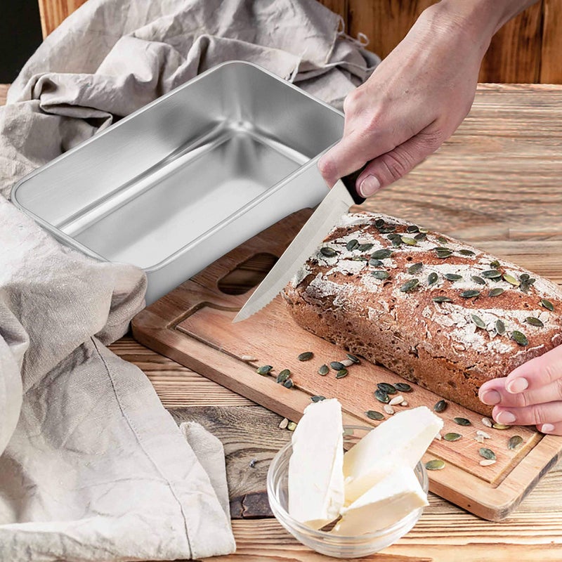 TeamFar Loaf Pan, 9¼” × 5” Bread Loaf Pan Meatloaf Pan Stainless Steel for Baking Bread Cake Toast, Healthy & Durable, Dishwasher Safe & Easy Clean - Image 4