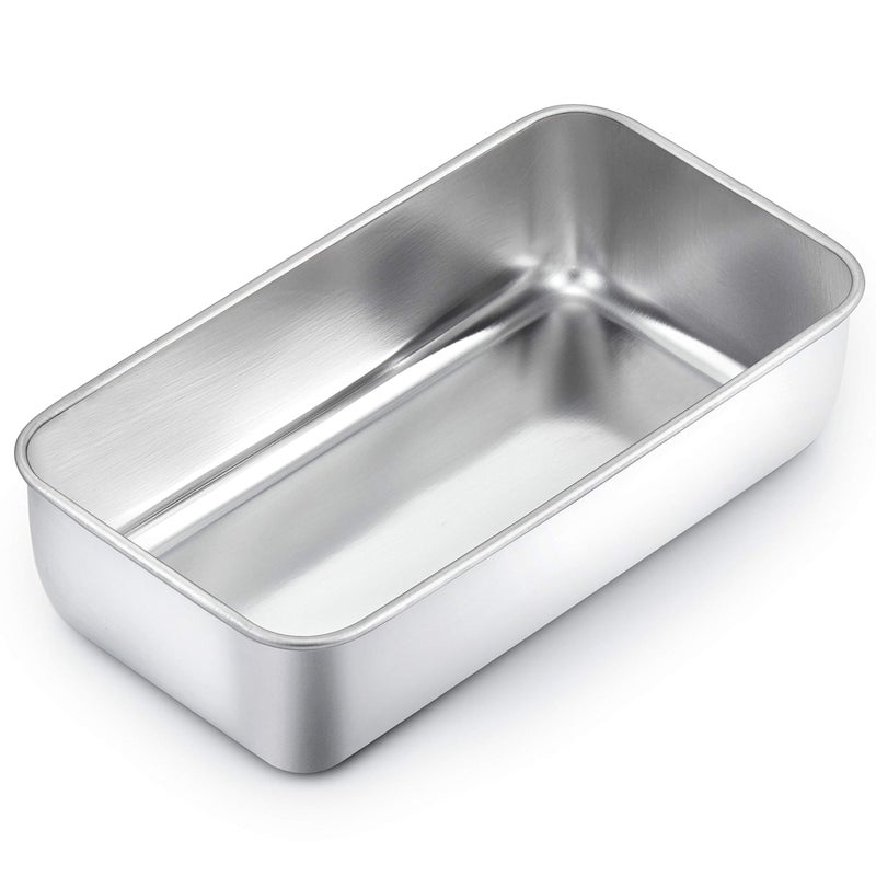 TeamFar Loaf Pan, 9¼” × 5” Bread Loaf Pan Meatloaf Pan Stainless Steel for Baking Bread Cake Toast, Healthy & Durable, Dishwasher Safe & Easy Clean - Image 1