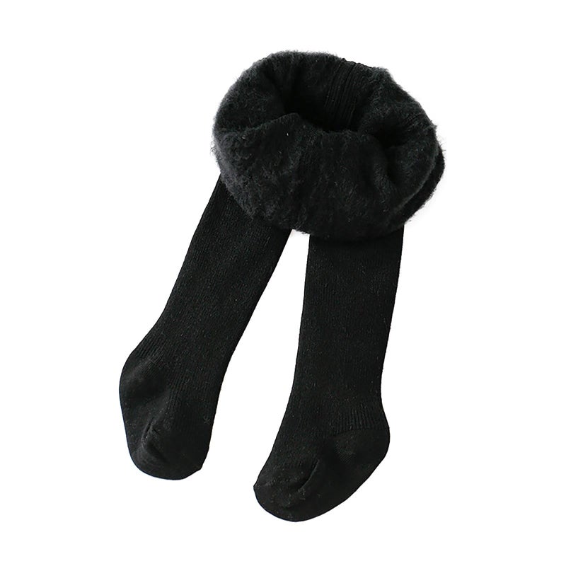 Leggings with cotton fleece lining for girls, warm and thick tights, full length thermal pants, winter clothes for boys - Image 1