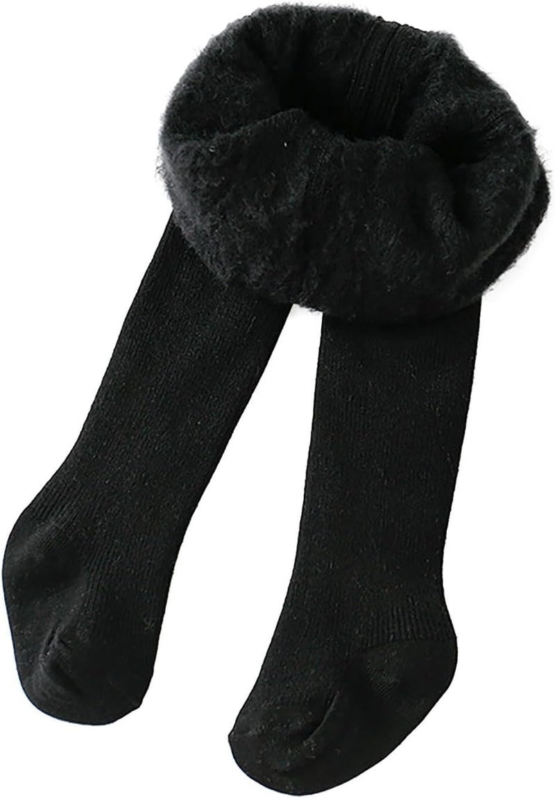 Leggings with cotton fleece lining for girls, warm and thick tights, full length thermal pants, winter clothes for boys - Image 2