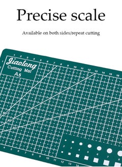 Generic Self Healing Cutting Mat 210mmx148mm Non-Slip PVC Double Sided 5-Ply A5 Art Craft Rotating Mat, Rotary for Quilting, Sewing Crafts Hobby Fabric Precision Scrapbooking Project -GREEN  - Image 3