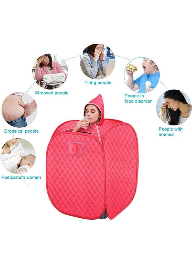Arabest - Portable Steam Sauna,One Person Sauna for Weight Loss Detox Relaxation at Home Personal Therapeutic Sauna,Red - Image 1