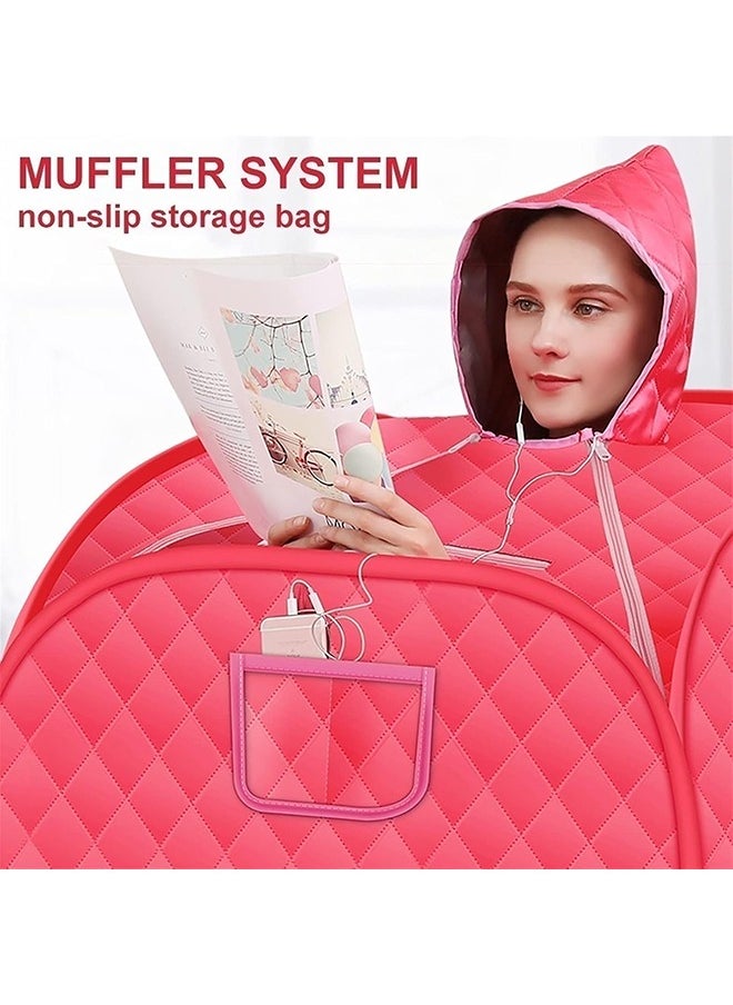 Arabest - Portable Steam Sauna,One Person Sauna for Weight Loss Detox Relaxation at Home Personal Therapeutic Sauna,Red - Image 1