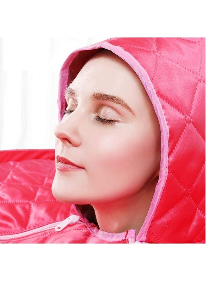 عربست الساونا البخارية المحمولة with1000W & 2L Steamer ، تعديل 3 مستويات ، التدفئة السريعة ، ساونا شخص واحد لفقدان الوزن ، إزالة السموم ، بيلاتس ، الاسترخاء في المنزل الساونا العلاجية الشخصية ، الأحمر - Image 5