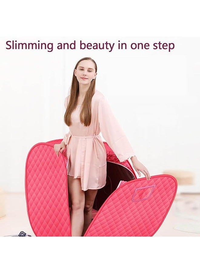 عربست الساونا البخارية المحمولة with1000W & 2L Steamer ، تعديل 3 مستويات ، التدفئة السريعة ، ساونا شخص واحد لفقدان الوزن ، إزالة السموم ، بيلاتس ، الاسترخاء في المنزل الساونا العلاجية الشخصية ، الأحمر - Image 4