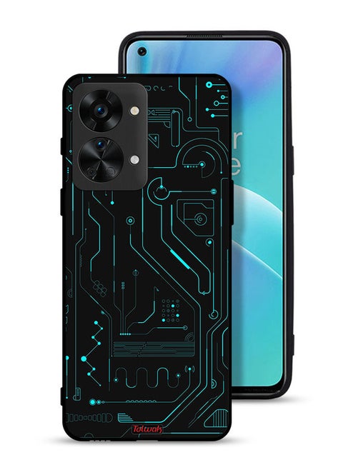 OnePlus Nord 2T 5G Protective Case Cover Digital Art Circuits Minimalism Multiple Display