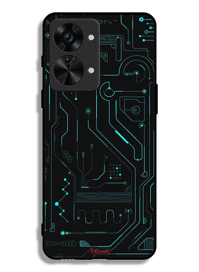 OnePlus Nord 2T 5G Protective Case Cover Digital Art Circuits Minimalism Multiple Display
