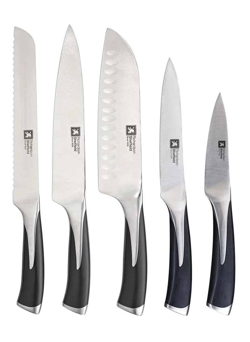 Richardson Sheffield KYU 5 pc knife set block in wood