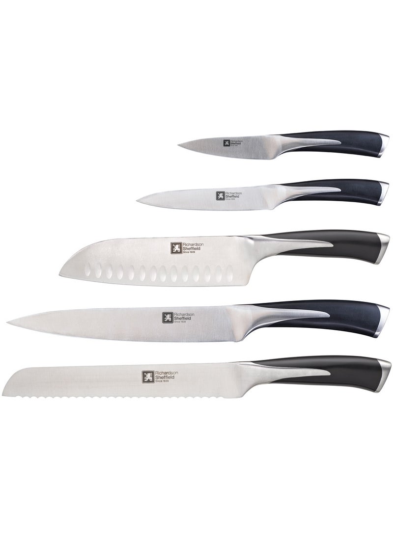 Richardson Sheffield - KYU 5 pc knife set block in wood - Image 1