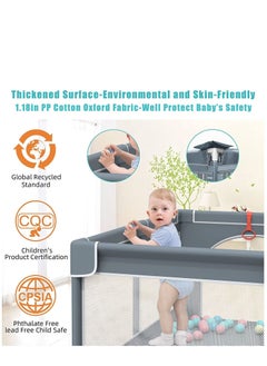 Arabest Baby Enclosure Extra Large Enclosure Indoor and Outdoor Children's Activity Centre Baby Safety Gate with Breathable Net Sturdy Play Area for Babies and Toddlers Grey  - Image 4