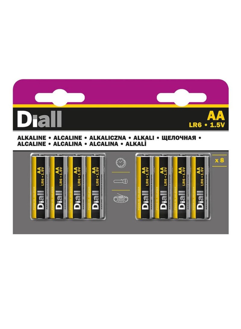 ACE Diall AA Alkaline Battery Pack 8Pc