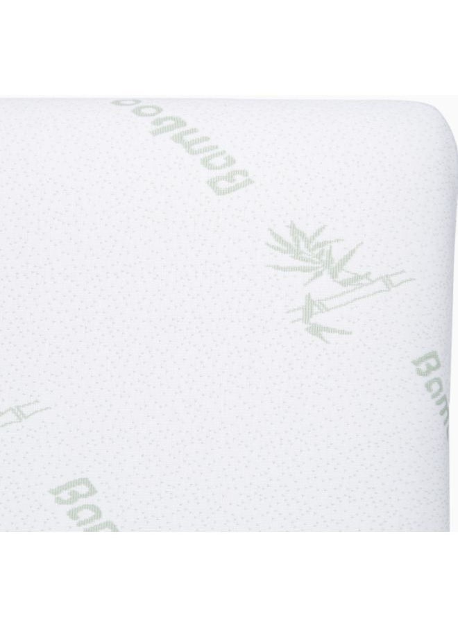 Generic Premium Organic Bamboo Removable Zip Cover Memory Foam Relax Medium Support Pillow White/Green  - Image 5
