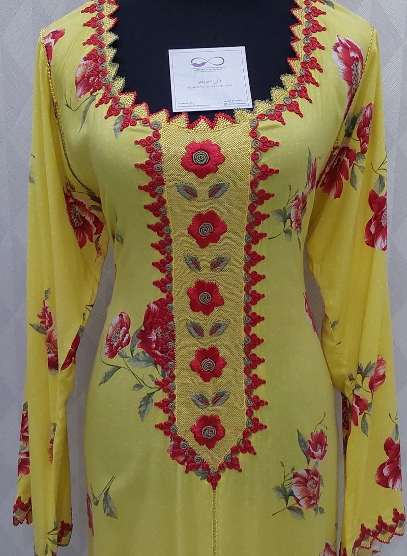 الريش البنفسجي  تطريز مغربي ملكي بايادي احترافية 🔥🔥 جلابية مغربية جاهزة - Image 1