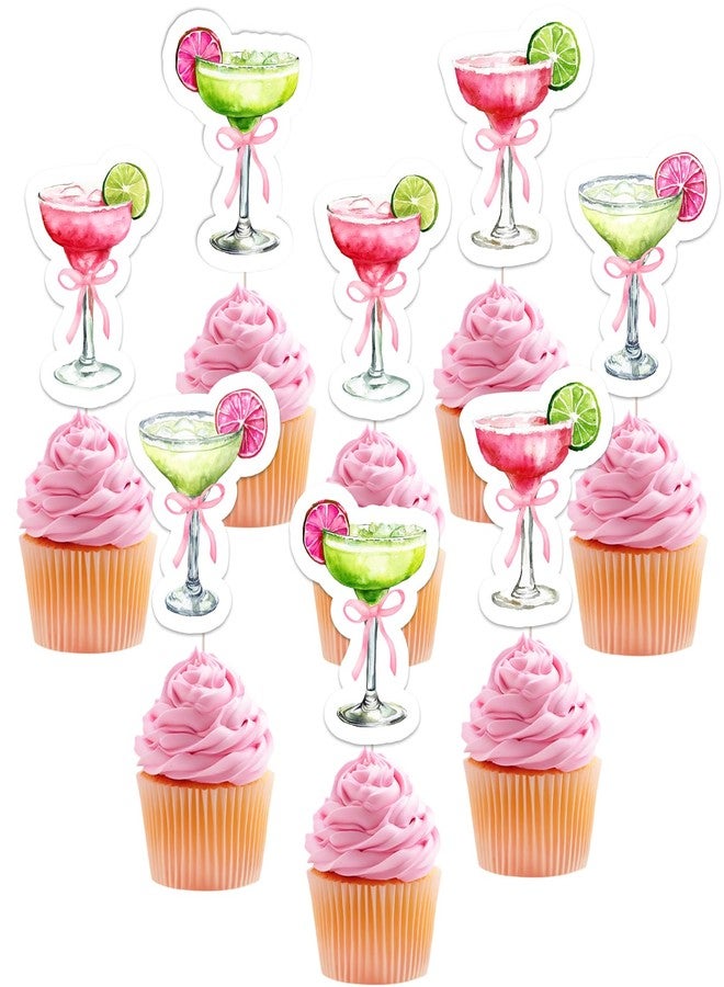 Blisstock 36Pcs Margarita Birthday Cupcake Toppers Green Cocktail Margarita Bridal Shower Decorations Margaritas and Matrimony Bridal Shower Cake Decor for Girl Mexican Fiesta Wedding Party Supplies - Image 5