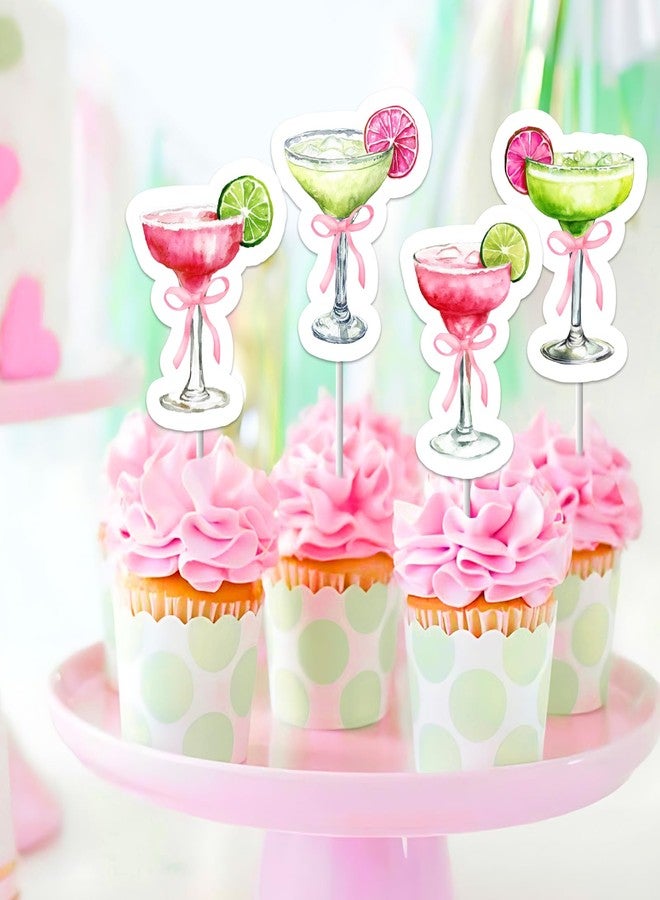 Blisstock 36Pcs Margarita Birthday Cupcake Toppers Green Cocktail Margarita Bridal Shower Decorations Margaritas and Matrimony Bridal Shower Cake Decor for Girl Mexican Fiesta Wedding Party Supplies - Image 2