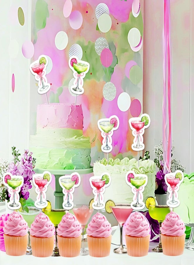 Blisstock 36Pcs Margarita Birthday Cupcake Toppers Green Cocktail Margarita Bridal Shower Decorations Margaritas and Matrimony Bridal Shower Cake Decor for Girl Mexican Fiesta Wedding Party Supplies - Image 4