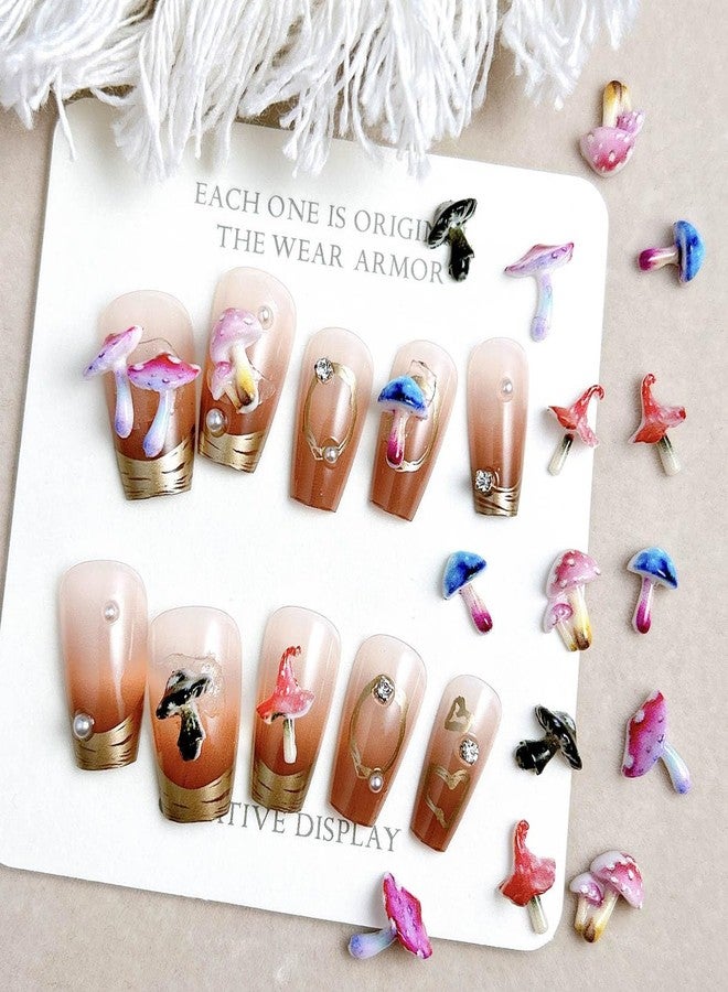 KTAABTR 50Pcs Colorful Mushroom Nail Charms Cute 3D Mushroom Resin Flatback Nail Art Charms and Gems for Women DIY Nail Decoration Accessories Supply - Image 5