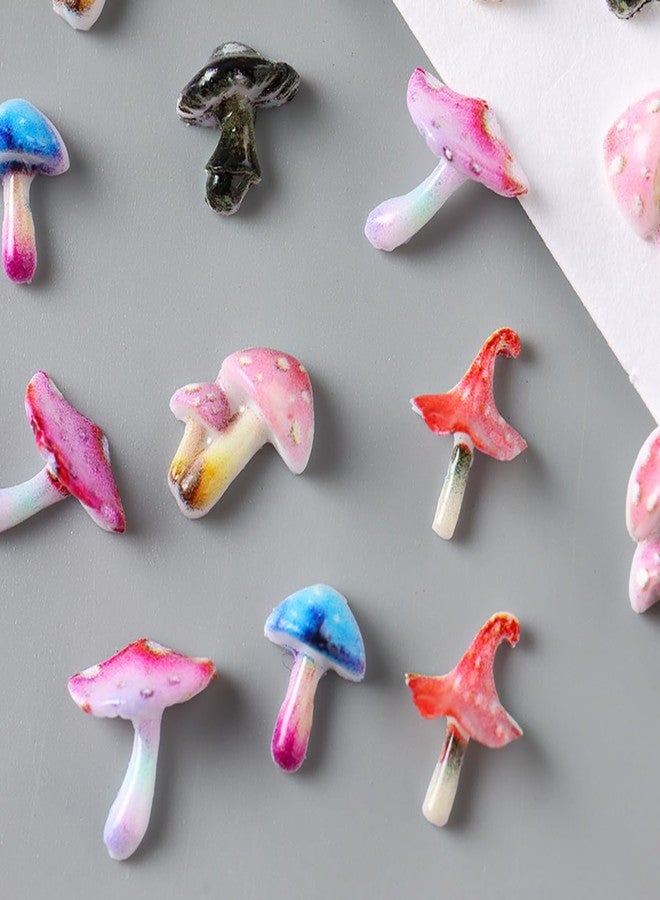 KTAABTR 50Pcs Colorful Mushroom Nail Charms Cute 3D Mushroom Resin Flatback Nail Art Charms and Gems for Women DIY Nail Decoration Accessories Supply - Image 4