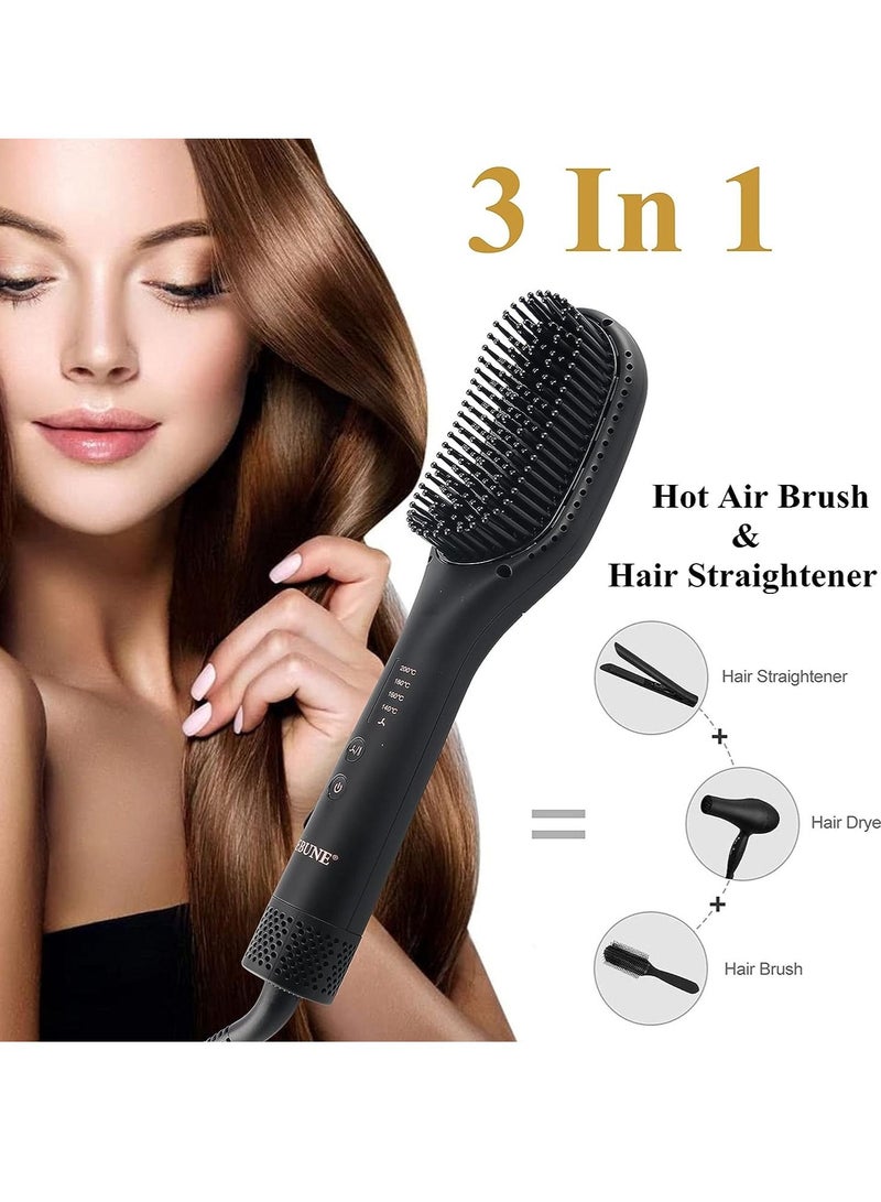 REBENUO REBUNE AB002 Hot Air Styler Hair Straightener  Straightening Brush For Smooth Frizz-Free Hair (Black) - Image 3