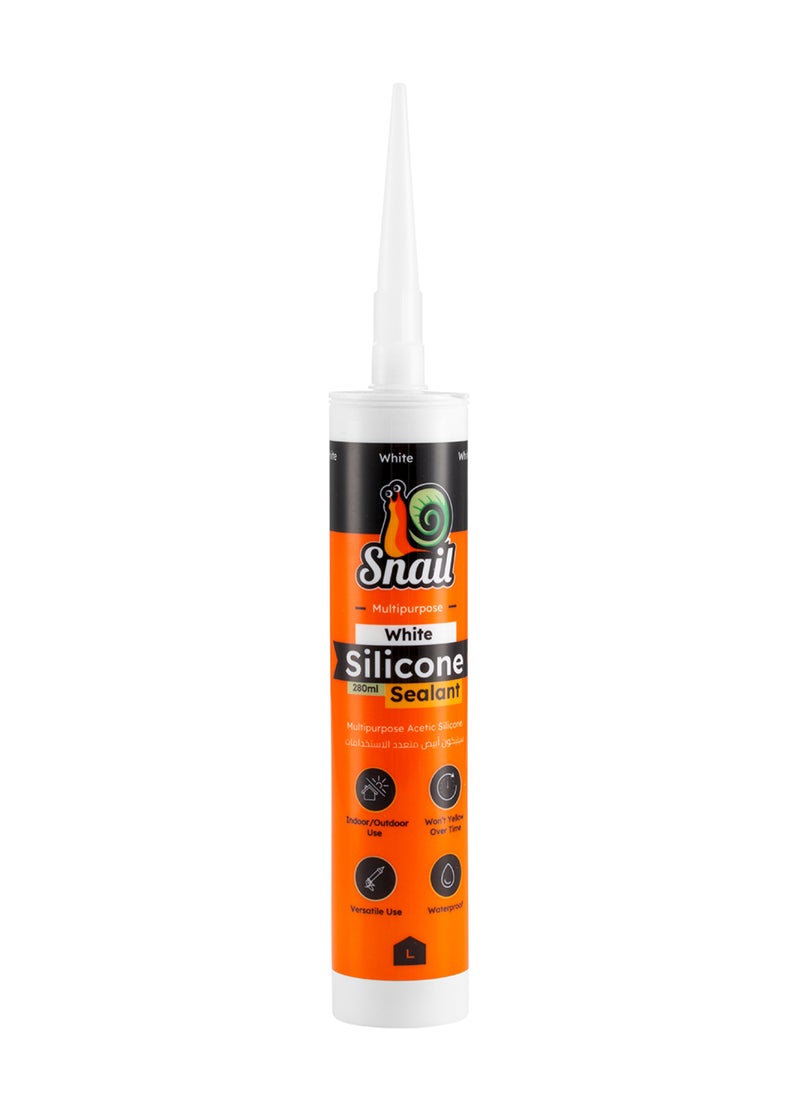 LAWAZIM - Snail All-Purpose Silicone -280ml White- Waterproof Durable Caulking Sealant for Sealing Windows Doors Bathroom Kitchen -Ideal for Construction Home Improvement DIY Projects Automotive and Maintenance - Image 1