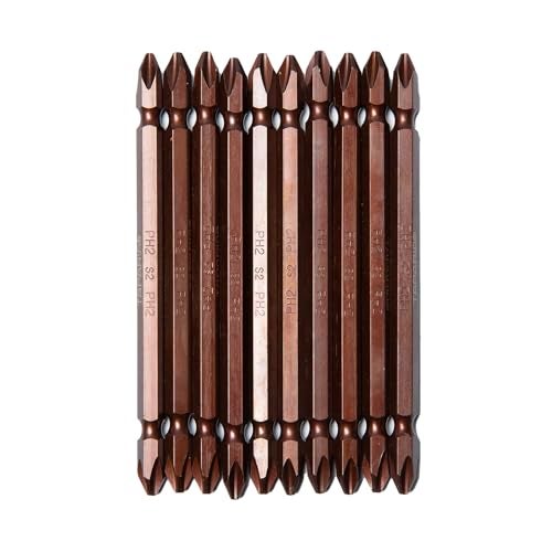 Taparia Make,110 mm Double Side Bits of 1/4" Hex Shank, S2 Grade, Of Tip Size ph2 x ph2 (10 Pc) Suitable for DIY, Home, Professional & industrial applications - Image 1