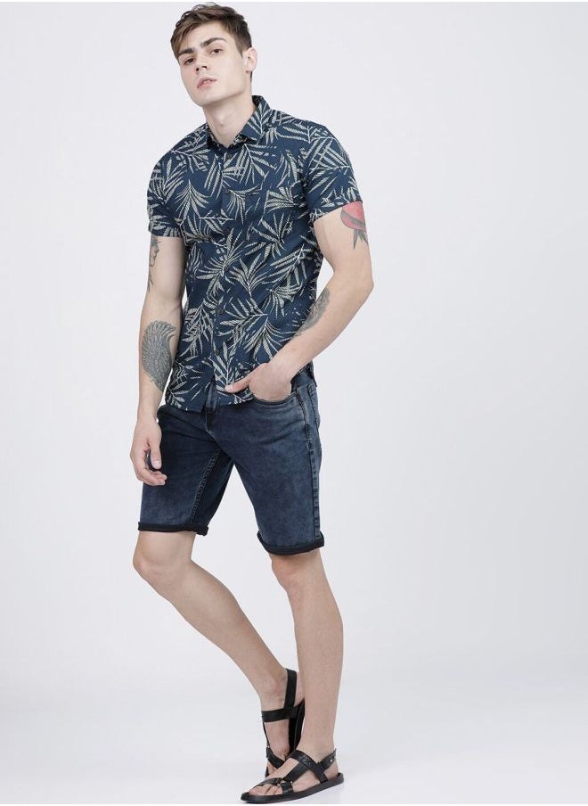The Indian Garage Co Men Slim Fit Tropical Full Sleeves Cutaway Collar Casual Shirt  - Image 5