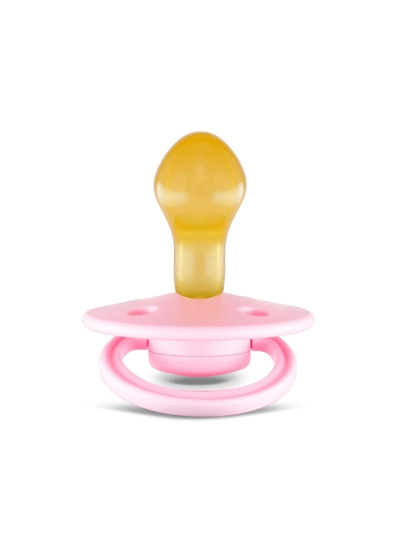 Rebael Mono Natural Rubber Round Pacifier Size 2 - Baby 6M+ (1-pack) - Sweet Pink - Image 2