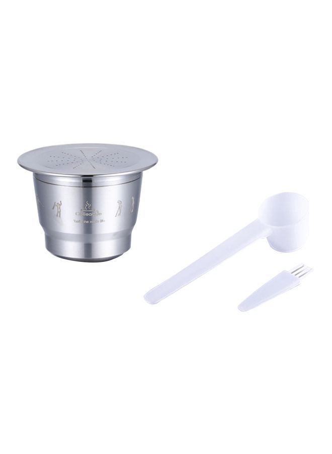 نيبمينينت كوب فلتر لكبسولة القهوة قابل للملء مصنوع من الإستانلس ستيل فضي - Image 1