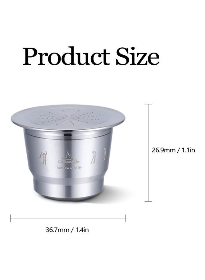 نيبمينينت كوب فلتر لكبسولة القهوة قابل للملء مصنوع من الإستانلس ستيل فضي - Image 2