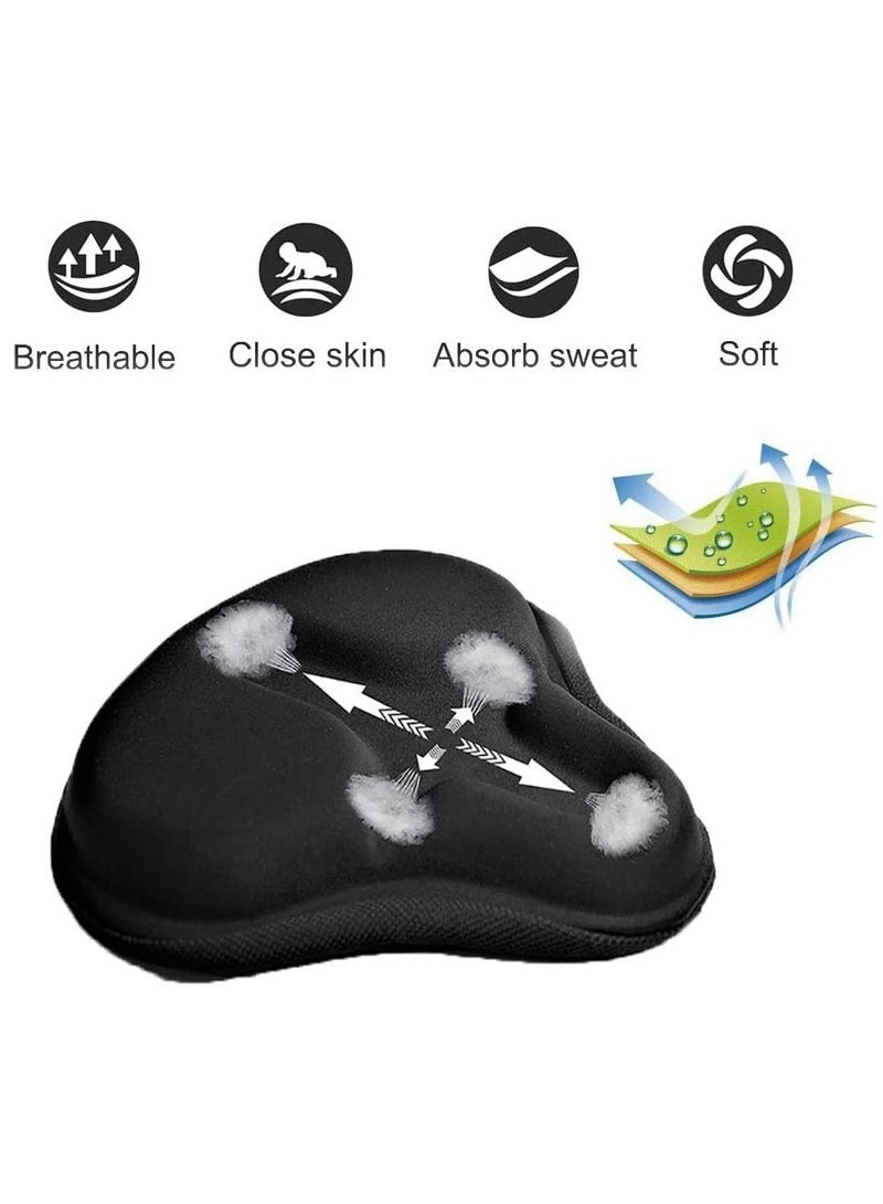 CMGTYYD Bike Seat Cover - Exercise Bike Seat Cushion Cover, Wide Foam and Extra Soft Gel Padded Bike Seat Cover for Women and Men, Bicycle Saddle Cover for Spin, Stationary, Cruiser Bikes - Image 2