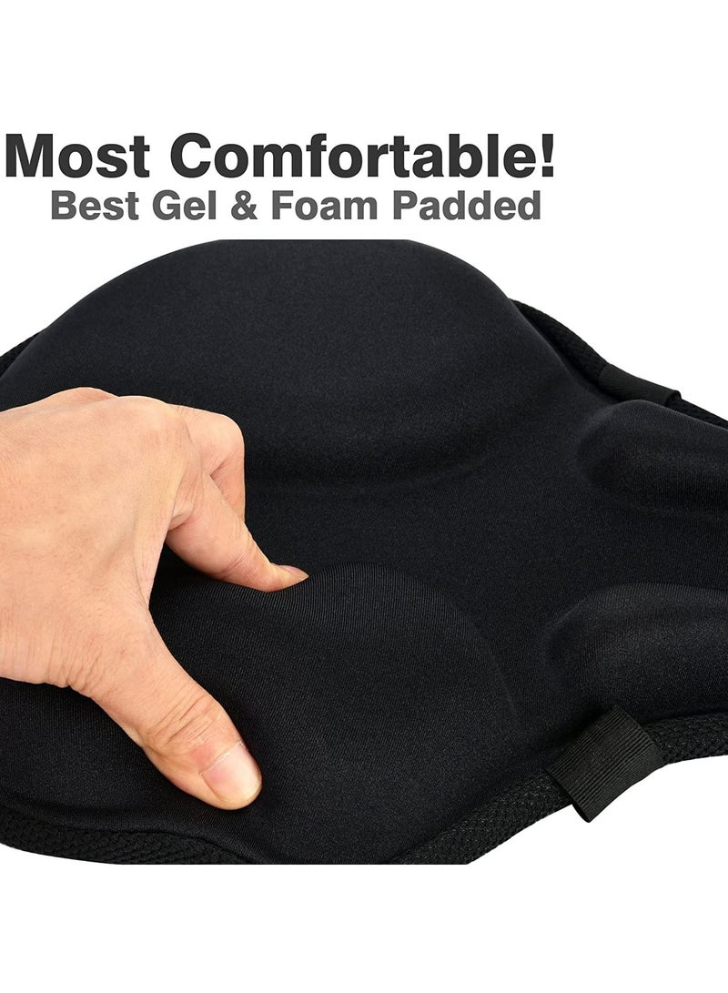 CMGTYYD Bike Seat Cover - Exercise Bike Seat Cushion Cover, Wide Foam and Extra Soft Gel Padded Bike Seat Cover for Women and Men, Bicycle Saddle Cover for Spin, Stationary, Cruiser Bikes - Image 3