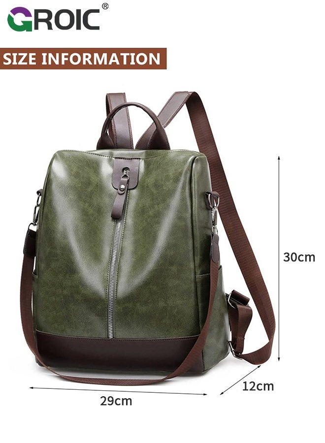 GROIC Fashion Backpack Convertible Shoulder Bag 2 In 1 Women & Men Anti-theft PU Leather Ladies Bag Waterproof Lightweight for Daily Life Travel Cycling Shopping School - Image 2