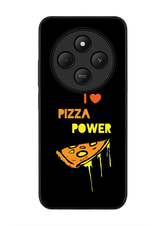 Stylizedd For Xiaomi Poco C75 Case,Slim fit Camera Protection, Shockproof Thin Phone cover - I Love Pizza (Black) - Image 1