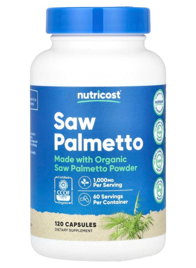 Saw Palmetto 1000 mg 120 Capsules (500 mg per Capsule)