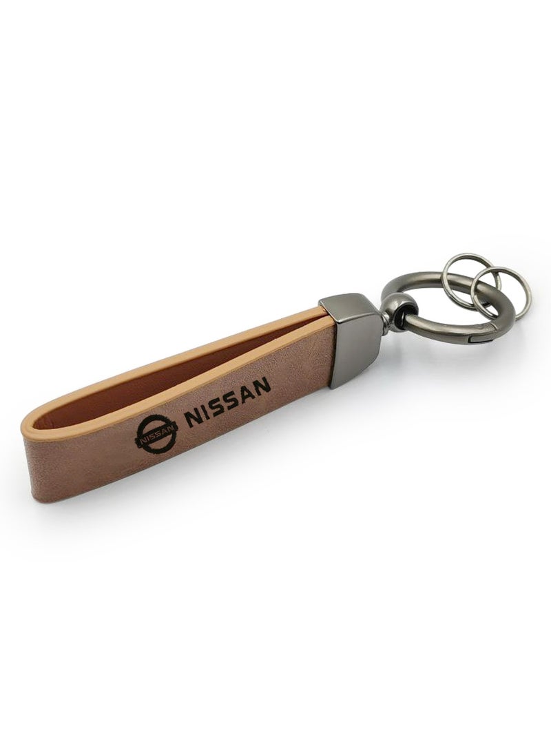 Nissan Car Key Chain Super Finish Metal Ring PU Leather Strap Keychain Home Key Chain Car Keychain NISSAN - 1Pcs  - Image 2