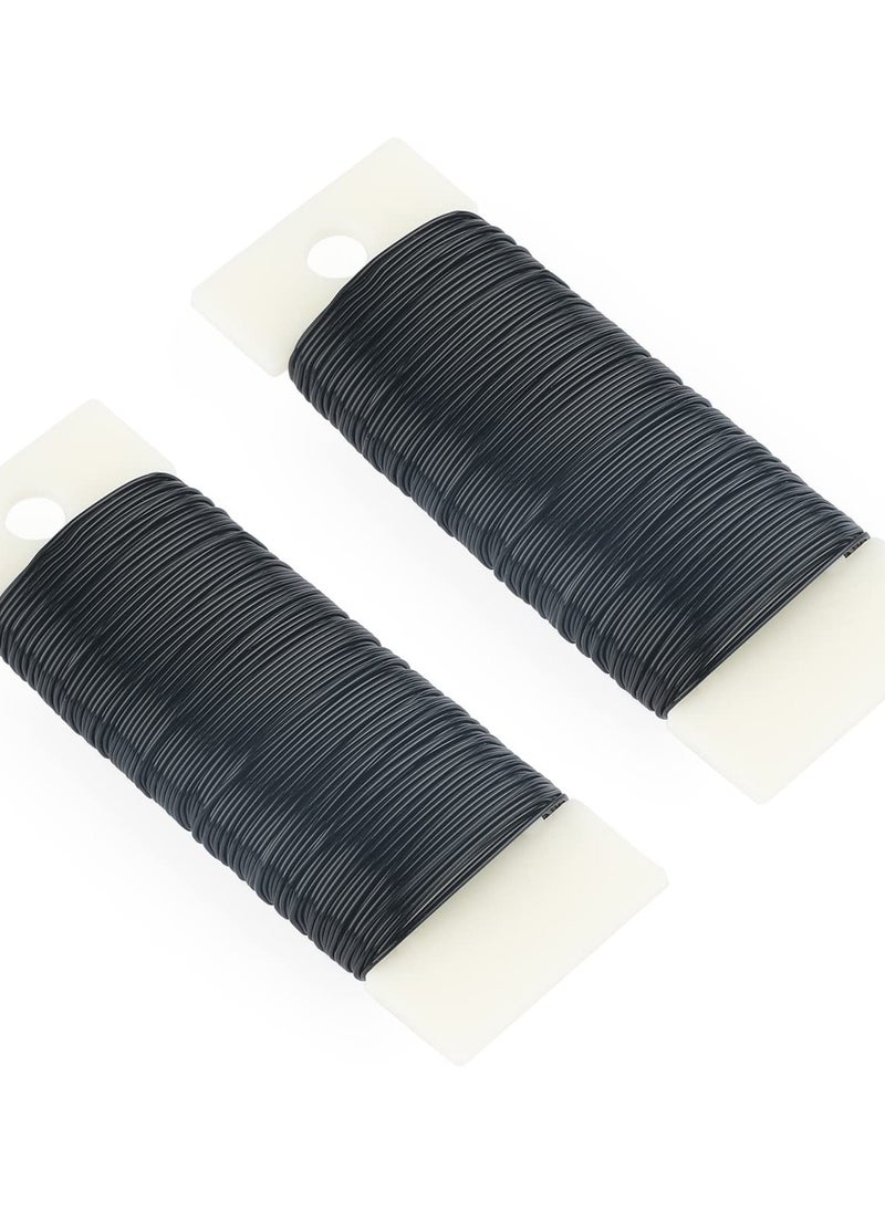 Excefore - 2 x 38M Black Florist Wire - 0.7mm (22 Gauge) Paddle Wire for Floral Arrangements, Crafts, and DIY Projects - Image 1