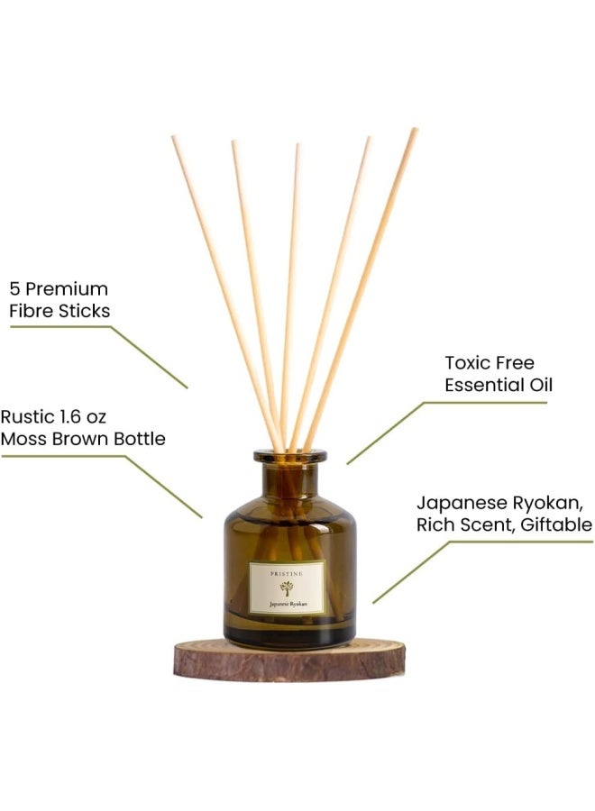 PRISTINE Japanese Ryokan/Inspired by Shang Hotel Reed Diffuser for Home | Fresh Lavender, Moroccan Amber Reed Diffuser Set, Oil Diffuser & Reed Diffuser | Home & Office Decor | Fragrance Gift - Image 4