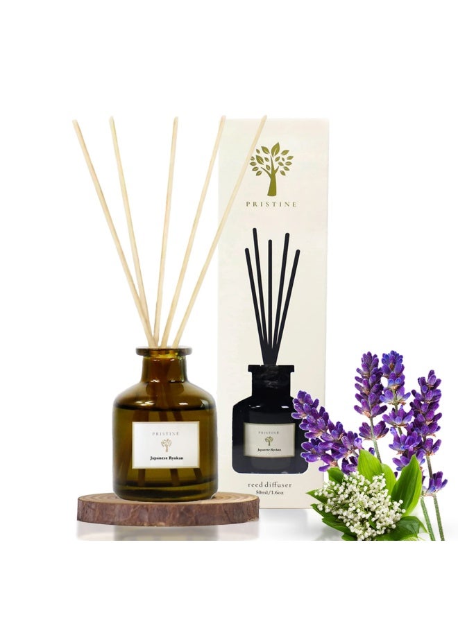 PRISTINE Japanese Ryokan/Inspired by Shang Hotel Reed Diffuser for Home | Fresh Lavender, Moroccan Amber Reed Diffuser Set, Oil Diffuser & Reed Diffuser | Home & Office Decor | Fragrance Gift - Image 2
