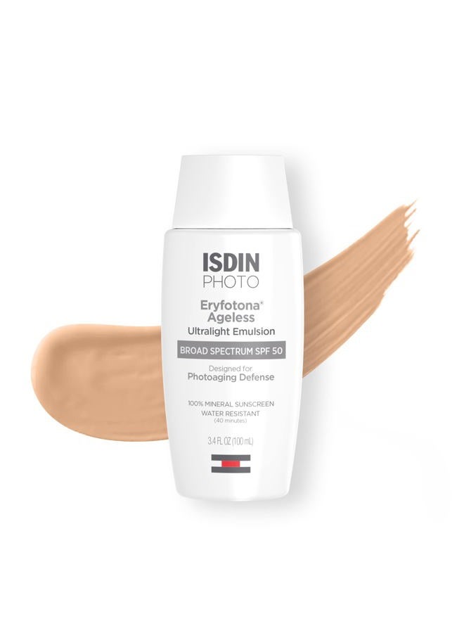 ISDIN Eryfotona Ageless Sunscreen Zinc Oxide and 100% Mineral Tinted Sunscreen SPF 50+, 3.4 Fl Oz - Image 1